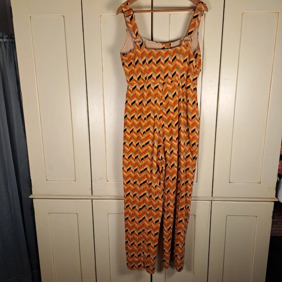 Urban Outfitters Women's Fall Chevron Stripe Corduroy Bib Overalls Sz Large-Flaw - Picture 9 of 16